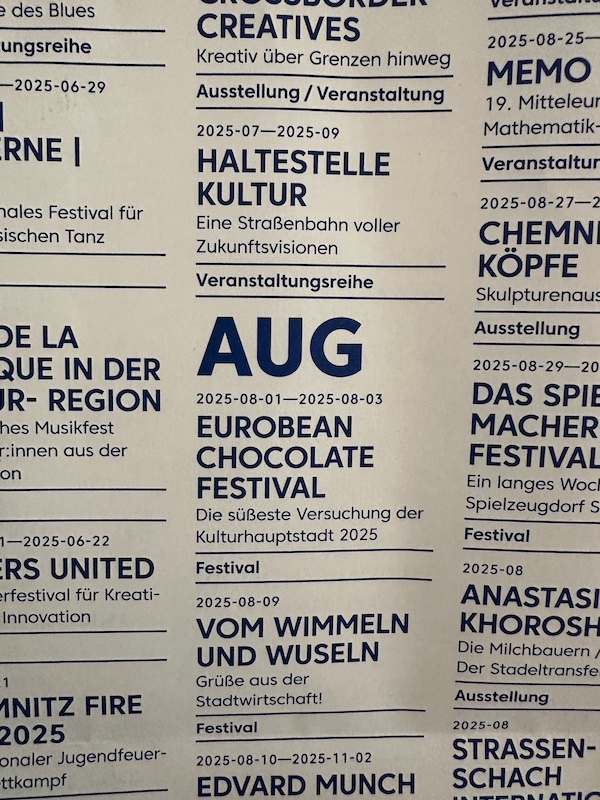 EuroBean Chocolate Festival in the programme overview of the Capital of Culture